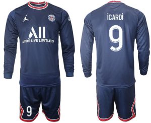 2022 Paris Saint-Germain Heim mit Aufdruck Icardi 9 + Kurze Hosen dunkelblau
