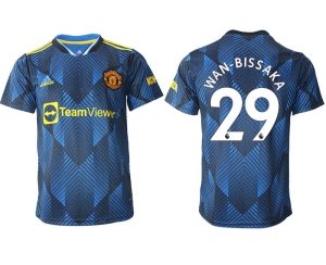 Herren Manchester United 2022 Ausweichtrikot blau mit Aufdruck Wan-Bissaka 29
