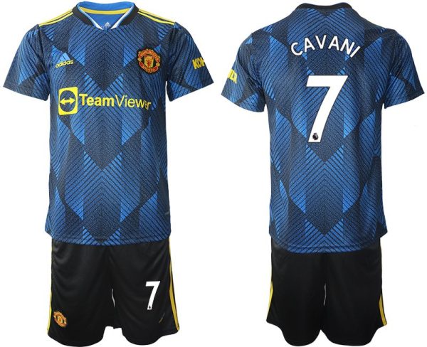 Manchester United Ausweichtrikot 2021-22 blau mit Aufdruck Cavani 7-1