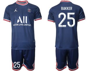 Trikotsatz Paris Saint Germain Heimtrikot 2021-22 Fußballtrikot mit Aufdruck BAKKER 25