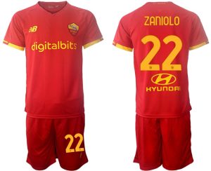 AS Roma 2022 Heimtrikot rot Trikotsatz Kurzarm + Kurze Hosen ZANIOLO 22
