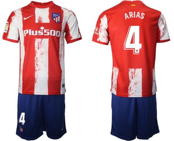 Atlético Madrid Heimtrikot 2021-22 rot/weiß mit Aufdruck ARIAS 4-1