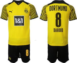BVB Borussia Dortmund Dahoud 8# Heimtrikot Herren 2022 Gelb Schwarz Trikotsatz