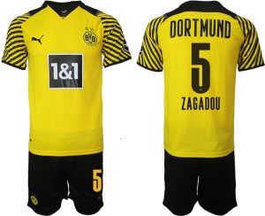 BVB Borussia Dortmund Zagadou 5# Heimtrikot Herren 2022 Gelb Schwarz Trikotsatz