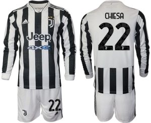 Chiesa 22# Juventus Turin Herren 2022 Fußball Heimtrikot weiß/schwarz + Kurze Hosen