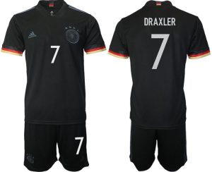 DFB Deutschland Auswärtstrikot Herren EM 2020 schwarz mit Aufdruck DRAXLER 7