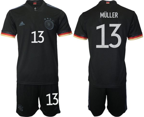 DFB Deutschland Auswärtstrikot Herren EM 2020 schwarz mit Aufdruck Müller 13