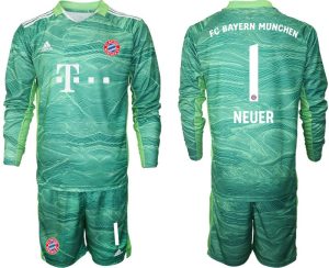 FC Bayern München 2021/22 Manuel Neuer 1# Herren Torwarttrikot Langarm + Kurze Hosen