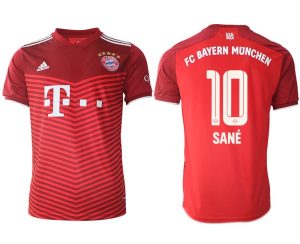 FC Bayern München Saison 2021/22 Heimtrikot rot mit Aufdruck Sané 10
