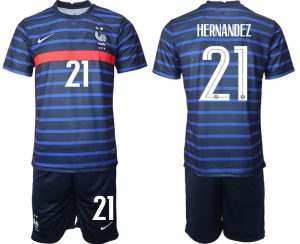 Frankreich Heimtrikot EM 2022 Blau mit Aufdruck HERNANDEZ 21