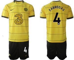 Fußball Trikotsatz Chelsea FC 2022 Auswärtstrikot gelb/schwarz mit Aufdruck Fàbregas 4