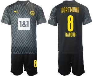 Fußballtrikot BVB Borussia Dortmund 2022 Auswärtstrikot Grau mit Aufdruck Dahoud 8