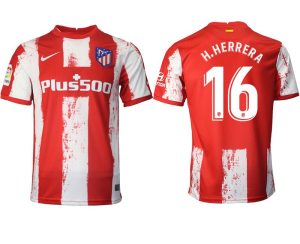 Heimtrikot Atlético Madrid 2021/22 rot/weiß mit Aufdruck H.Herrera 16