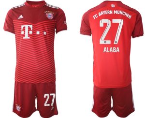 Heimtrikot FC Bayern München Saison 21/22 rot mit Aufdruck ALABA 27