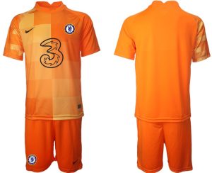 Herren Fußballtrikots Chelsea FC 2022 Torwarttrikot Set in orange