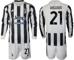 Higuain 21# Juventus Turin Herren 2022 Fußball Heimtrikot Langarm + Kurze Hosen