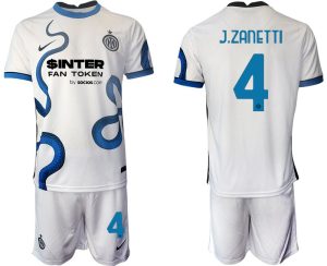 Inter Mailand Stadium Auswärtstrikot 2022 weiß/blau mit Aufdruck J.Zanetti 4