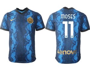 Inter Milan Moses #11 Herren Heimtrikot 2022 Fußballtrikots Kurzarm Online