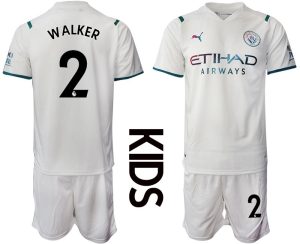 Kindertrikot Manchester City 2022 Auswärtstrikot weiß für Kinder Walker 2