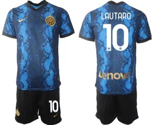 Lautaro Martínez #10 Inter Mailand Heimtrikot 2022 Fußballtrikots Offizielles Set