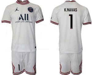 Paris Saint-Germain 4th Shirt 2021/22 Fourth Trikot PSG weiß mit Aufdruck K.Navas 1