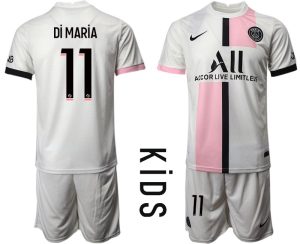 Paris Saint Germain PSG Auswärtstrikot 2021-22 weiß Kinder mit Aufdruck Di María 11