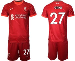 Personalisierbar Trikotsatz FC Liverpool Heimtrikot 2021/22 Herren rot mit Aufdruck ORIGI 27
