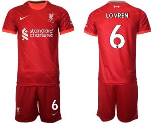 Personalisierbar Trikotsatz FC Liverpool Heimtrikot 2021/22 rot mit Aufdruck LOVREN 6