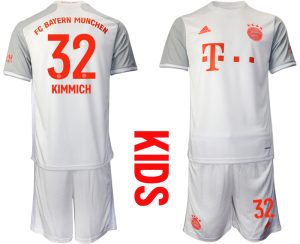 Bayern München 2020-2021 für Kinder Torwart-Auswärtstrikot Weiß Kurzarm Trikotsatz KIMMICH 32