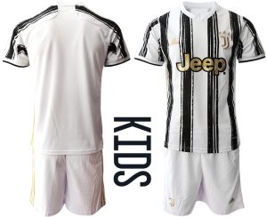 Kinder Fussballtrikot Juventus Turin 2020-2021 Auswärtstrikot weiß/schwarz