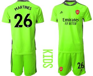 FC Arsenal Torwarttrikot grün Trikotsatz Kurzarm für Kinder MARTINES #26