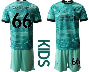 Kinder FC Liverpool Torwarttrikot blau Trikotsatz Kurzarm + Kurze Hosen mit Aufdruck ALEXANDER ARNOLD 66