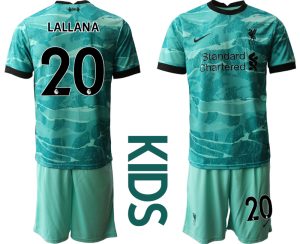 Kinder FC Liverpool Torwarttrikot blau Trikotsatz Kurzarm + Kurze Hosen mit Aufdruck LALLANA 20