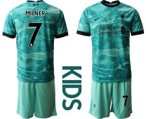 Kinder FC Liverpool Torwarttrikot blau Trikotsatz Kurzarm + Kurze Hosen mit Aufdruck MILNER 7