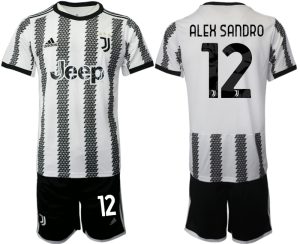 Herren Juventus 2022-23 Heimtrikot Schwarz Weiß kaufen mit Aufdruck ALEX SANDRO 12