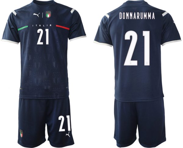 Italien EURO 2020 Torwarttrikot Blau Günstige Fußballtrikots Kaufen DONNARUMMA #21