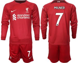 FC Liverpool 2022-23 Heimtrikot in rot Langarm + Kurze Hosen mit Aufdruck MILNER 7