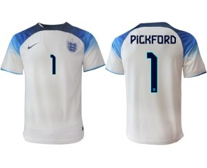 England FIFA WM Katar 2022 weiß blau Herren Heimtrikot mit Namen PICKFORD 1