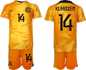 Fußballtrikot für Herren Niederlande Heimtrikot WM 2022 Fußballtrikot Orange KLAASSEN 14