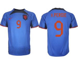 Herren Niederlande Auswärtstrikot blau Fußball WM 2022 Kurzarm online bestellen V.PERSIE 9