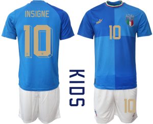 Italien Trikots für Kinder zum Fußballspielen 2022-23 in Blaue INSIGNE 10