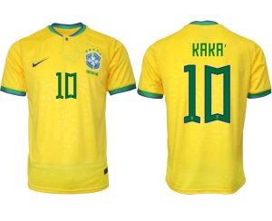 KAKA'#10 Brasilien FIFA WM Katar 2022 Heimtrikot gelb Kurzarm Fußballtrikot Herren Sale