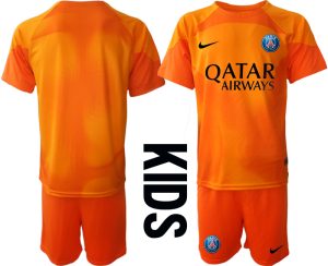 Kinder Paris Saint Germain PSG Goalkeeper 2022/23 orange Fußballtrikots Kaufen