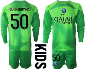 Kinder Paris Saint Germain PSG Goalkeeper 2022/23 schwarz Langarm grün DONNARUMMA 50