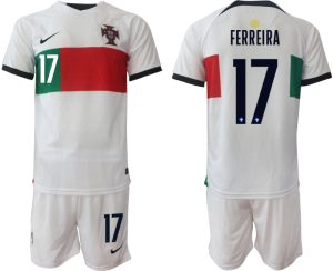 FERREIRA #17 Herren Portugal WM 2022 Auswärtstrikot Kurzarm + Kurze Hosen