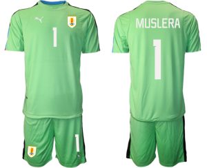 Uruguay FIFA WM Katar 2022 Frucht grün Torwarttrikot Kurzarm Trikotsatz MUSLERA #1