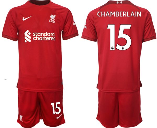Personalisierte Fußballtrikots Liverpool 22-23 Heimtrikot Trikotsatz bestellen mit Aufdruck CHAMBERLAIN 15