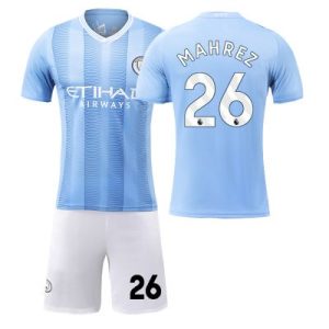 Fußballtrikot für Herren Manchester City 2023-24 Heimtrikot Trikotsatz Kit MAHREZ 26