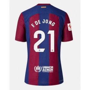 Herren FC Barcelona Heimtrikot 2023-24 Kurzarm Fußball Trikot Outlet Frenkie de Jong 21
