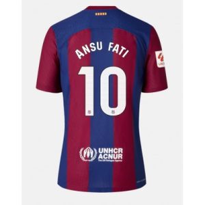 Herren FC Barcelona Heimtrikot 2023-24 Kurzarm Fußballtrikots mit Aufdruck Ansu Fati 10